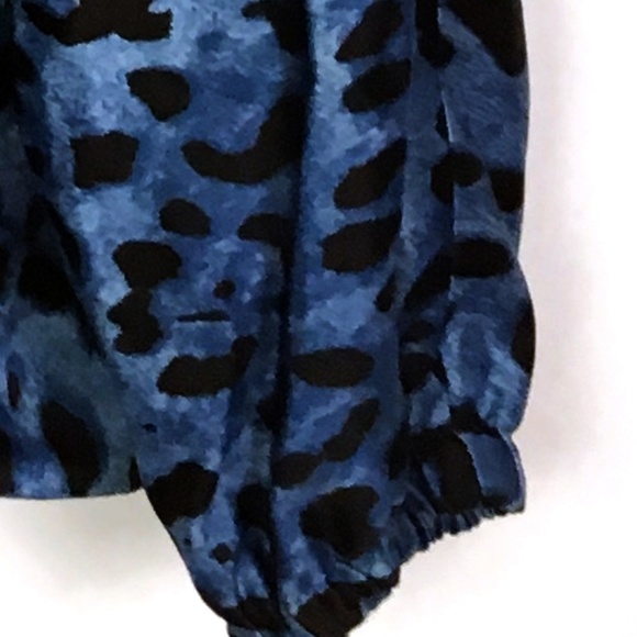 Focus 2000 Blue Animal Print Ruffle Zip Up Jacket - Picture 5 of 8